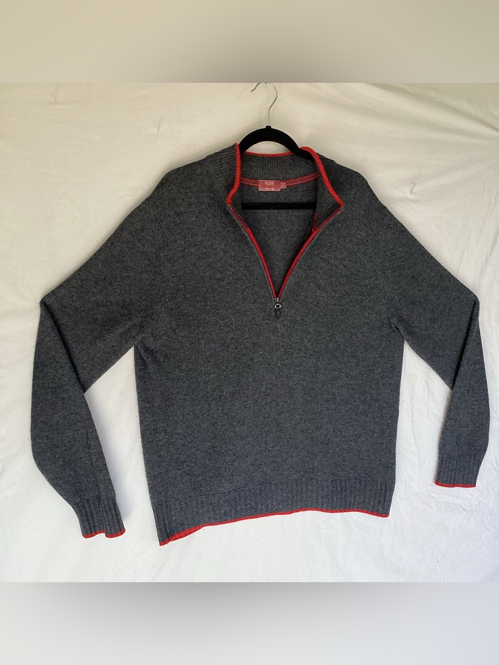 Raffi 100% pure cashmere 1/4 zip mens sweater made in Italy